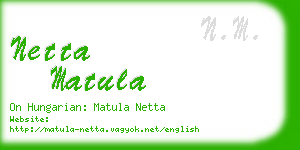 netta matula business card